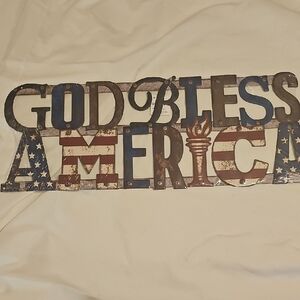 Patriotic Metal Wall Art - God Bless America NWT